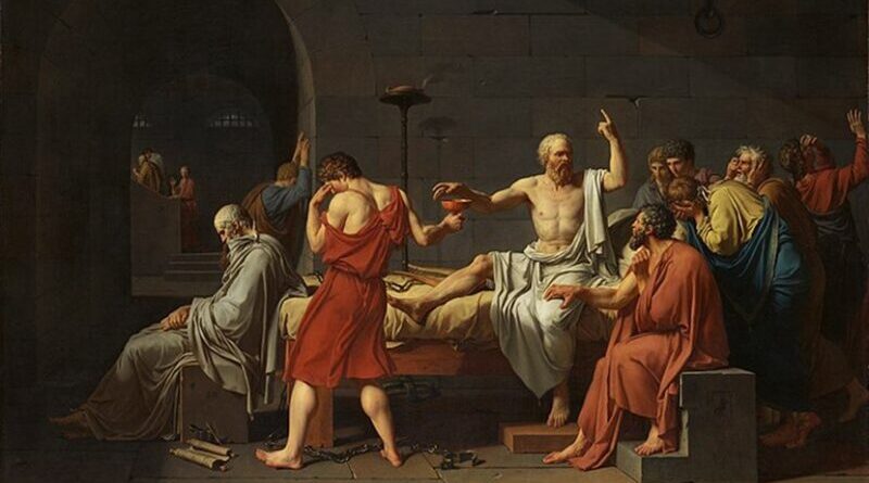 Jacques Louis David. 'The Death of Socrates. Oil on canvas. Wikimedia Commons.