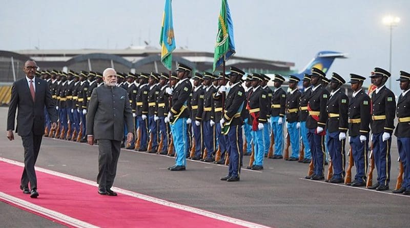 India's PM Narendra Modi with Rwandan President Paul Kagame. Photo Credit: India PM Office.