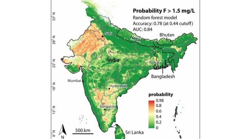 In India, the fluoride concentration in drinking water is higher than the threshold for health implications. A new computer model shows the regions in which people are particularly at risk.