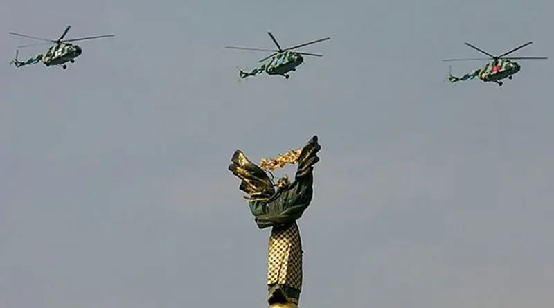 File photo of Ukraine army helicopters flying over Kyiv. Photo Credit: Oleg V. Belyakov, Wikimedia Commons.