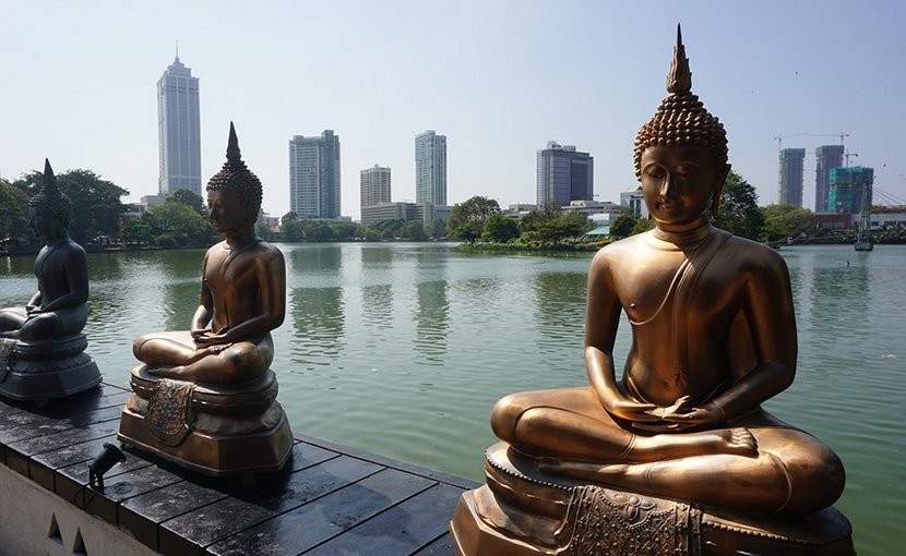 Buddha statues in Colombo, Sri Lanka.