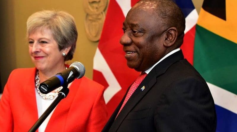 UK's Theresa May and South Africa's Cyril Ramaphosa. Photo Credit: SA News
