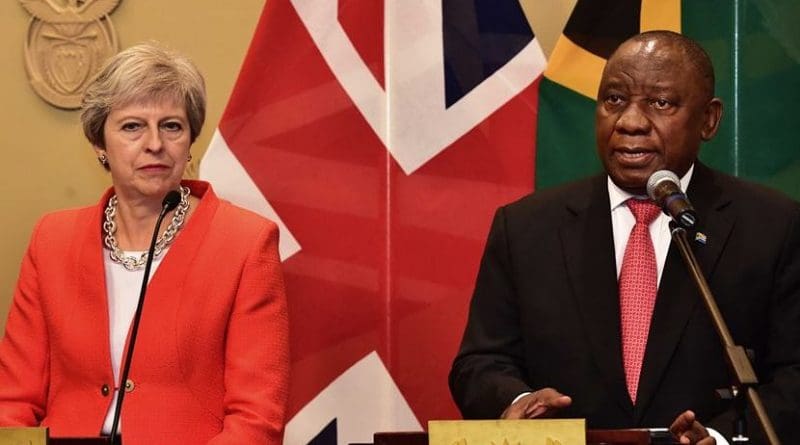 UK's Theresa May and South Africa's Cyril Ramaphosa. Photo Credit: SA News