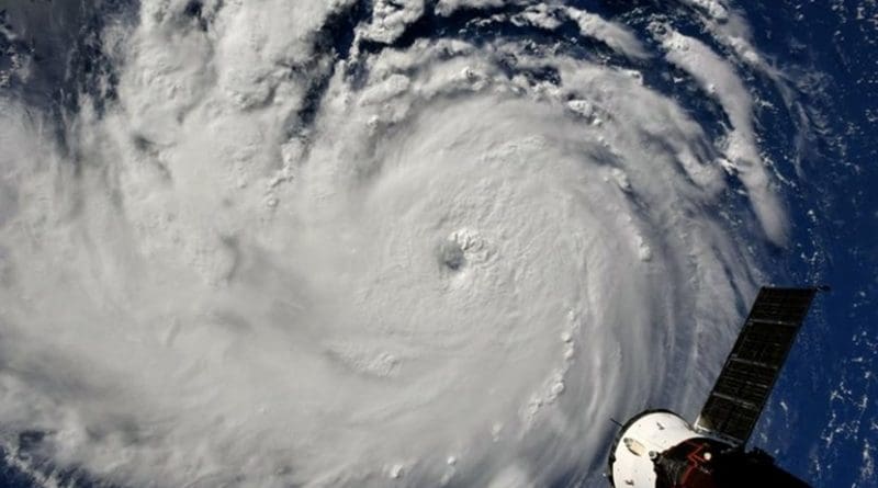 Hurricane Florence photographed from the International Space Station, Sept. 10, 2018. NASA photo