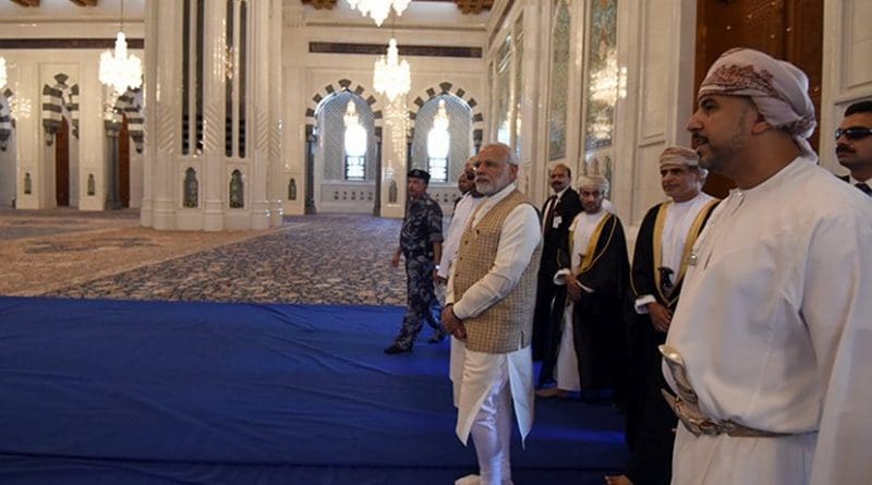 India's Prime Minister Shri Narendra Modi visiting the Sultan Qaboos Grand Mosque, which is the biggest mosque in Oman, in Muscat. Photo Credit: India PM Office.