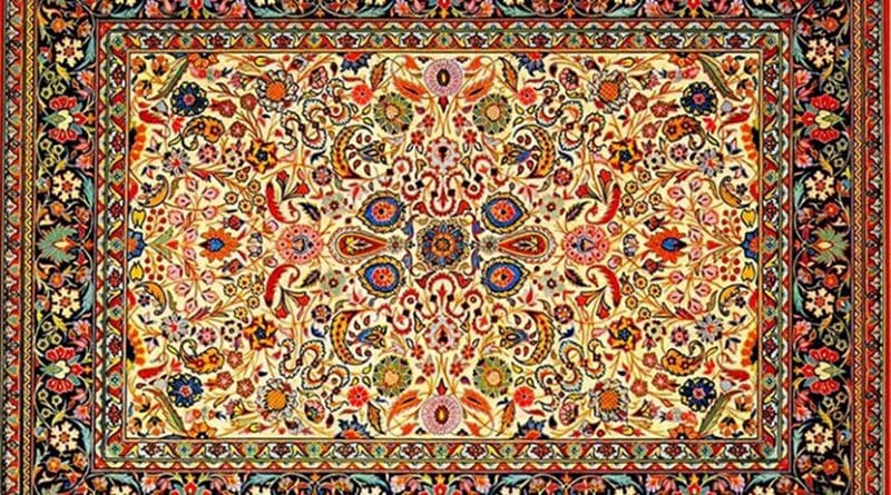 Typical traditional Tabriz style "Afshan carpet", Azerbaijan Carpet Museum. Photo Credit: Urek Meniashvili, Wikipedia Commons.