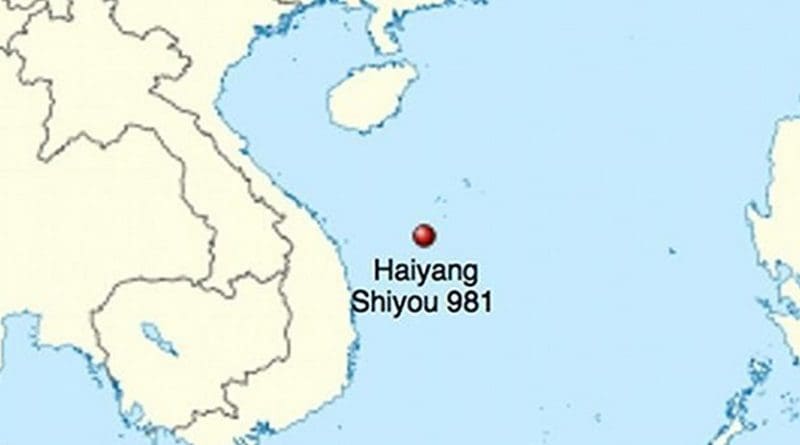 Location of the Haiyang Shiyou 981 oil platform in China - Vietnam standoff.
