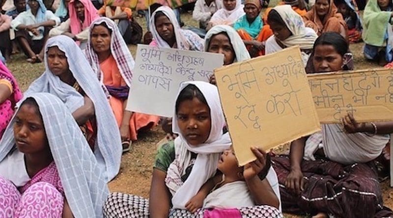 Tribal people in Ranchi, the state capital of Jharkhand, protest against a proposed government land bill in in September 2016. They now fear that they will lose quota benefits if they migrate to other states. (Photo supplied)
