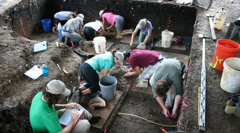 Excavations at the Debra L. Friedkin site 2016. Credit Center for the Study of the First Americans, Texas A&M University