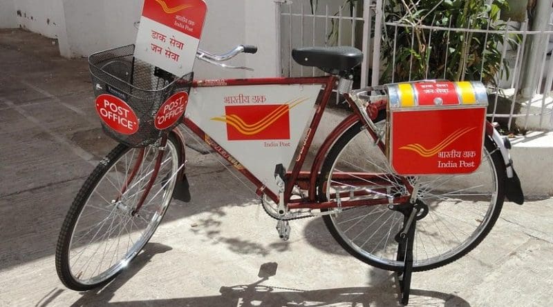 india postman letter bicycle