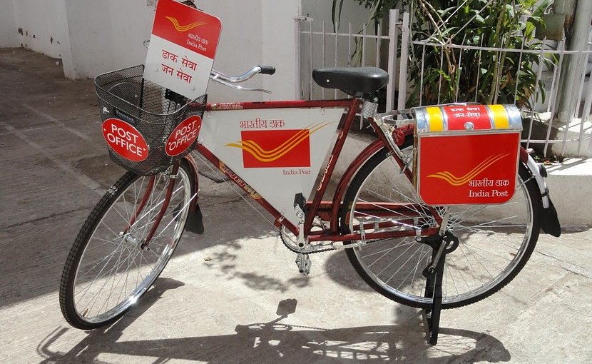 india postman letter bicycle