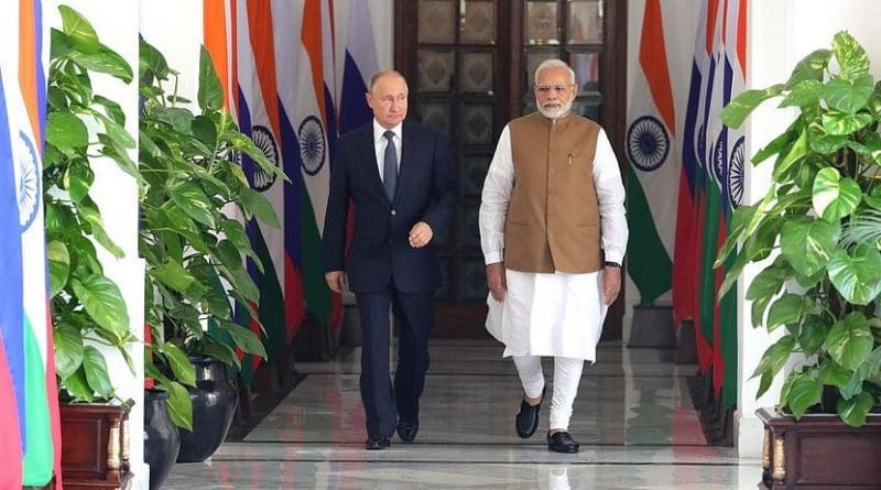 Russia's President Vladimir Putin with Prime Minister of India Narendra Mod. Photo Credit: Kremlin.ru