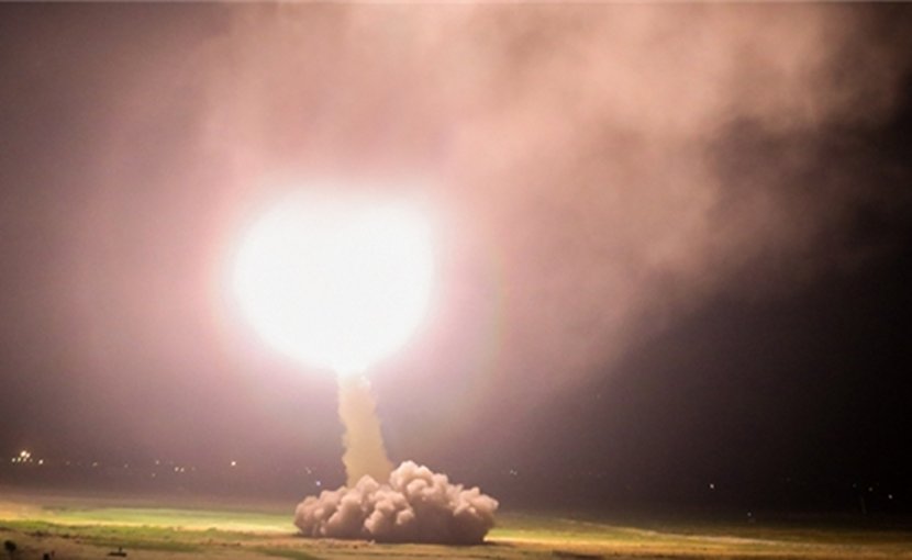 Iran fires ballistic missile. Photo Credit: Fars News Agency.