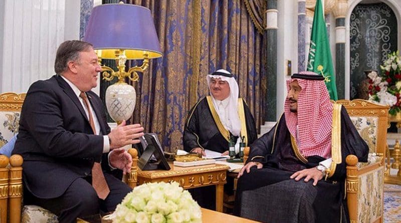 US Secretary of State Mike Pompeo met with King Salman in the Saudi capital. (SPA)