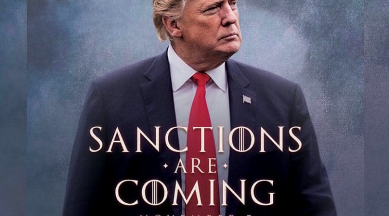 US President Donald Trump announces Iran sanctions. Photo Credit: https://twitter.com/realDonaldTrump