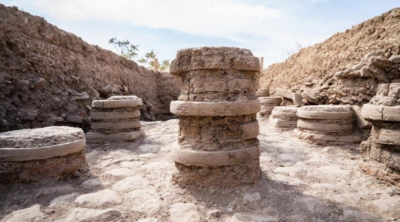 Remains of underfloor heating in the area of the bath. The supports made of tiles carried the floor, with warm air circulating in the space between Credit Peter Jülich