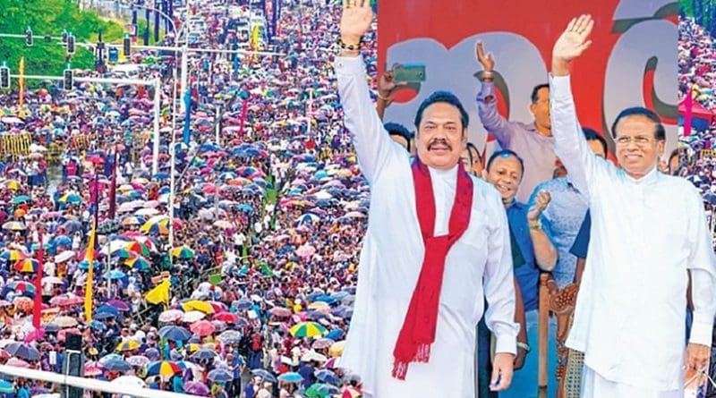 Sri Lanka's Maithripala Sirisena (right) and Mahinda Rajapaksa. Photo Credit: Sri Lanka government.