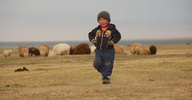 A young child in Kyrgyzstan