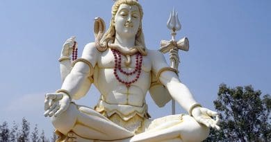 A Hindu statue of Lord Shiva in Bijapur, India.