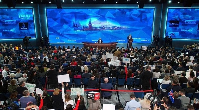 Russia's President Vladimir Putin at press conference. Photo Credit: Kremlin.ru
