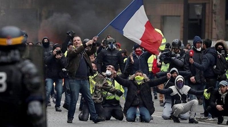 Yellow Vest protestors in France. Photo Credit: Tasnim News Agency