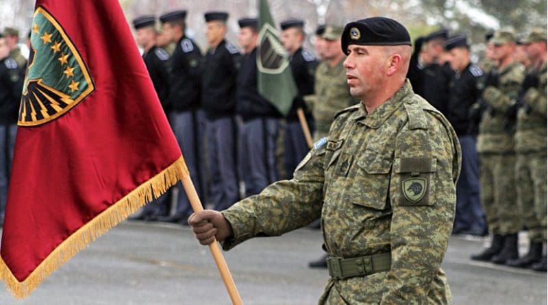 Kosovo Security Force's Standard-bearer. Photo Credit: SUHEJLO, Wikipedia Commons.
