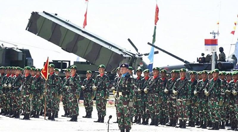 Indonesian troops attend the inauguration ceremony for the Natuna TNI Integrated Unit in Riau Islands province, Dec. 18, 2018. Photo courtesy of TNI Information Center