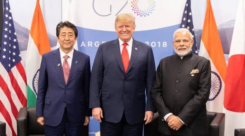 President Donald J. Trump participates in a trilateral meeting Friday, Nov. 30, 2018, with Japanese Prime Minister Shinzo Abe and India Prime Minister Narenda Modi at the G20 Summit in Buenos Aires, Argentina. (Official White House Photo by Shealah Craighead)