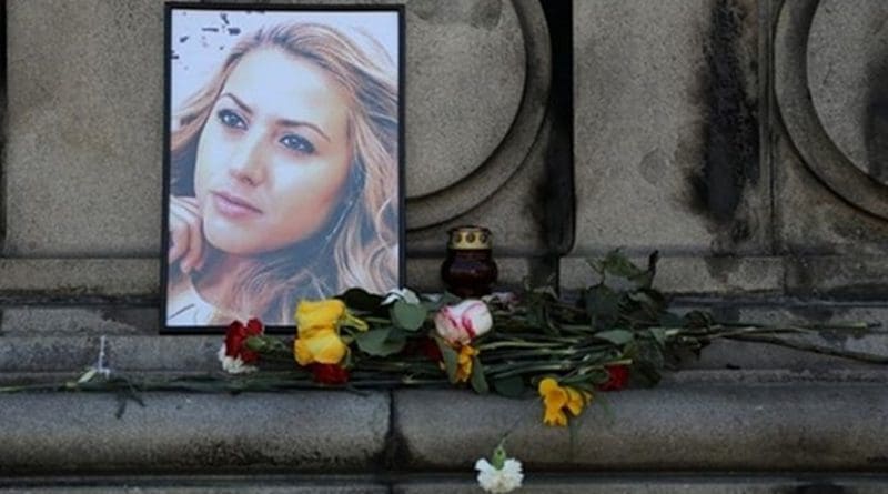 Memorial for slain journalist Viktoria Marinova. Photo Credit: Fars News Agency.