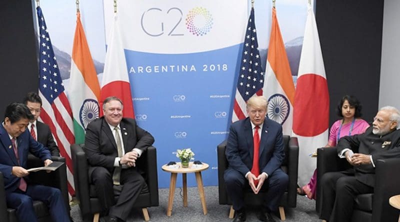 India's Prime Minister, Shri Narendra Modi, the President of United States of America (USA), Mr. Donald Trump and the Prime Minister of Japan, Mr. Shinzo Abe hold first ever trilateral meeting, on the sidelines of the G-20 Summit, in Buenos Aires, Argentina. Photo Credit: India PM Office