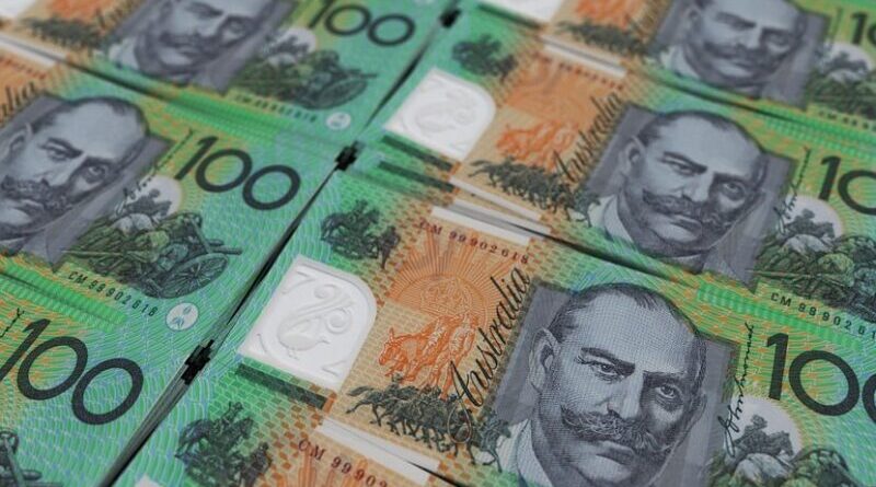 Australian $100 banknotes dollar money