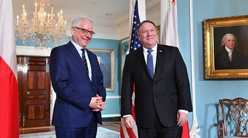U.S. Secretary of State Mike Pompeo meets with Polish Foreign Minister Jacek Czaputowicz, at the Department of State in Washington, DC on May 21, 2018. Credit: State Department.