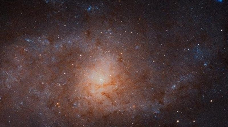 This gigantic image of the Triangulum Galaxy -- also known as Messier 33 -- is a composite of about 54 different pointings with Hubble's Advanced Camera for Surveys. With a staggering size of 34 372 times 19 345 pixels, it is the second-largest image ever released by Hubble. It is only dwarfed by the image of the Andromeda Galaxy, released in 2016. Credit NASA, ESA, and M. Durbin, J. Dalcanton, and B. F. Williams (University of Washington)