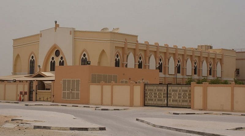 Catholic church in Dubai (Jebel Ali Village) without bell tower or cross. Photo Credit: Nepenthes, Wikipedia Commons.