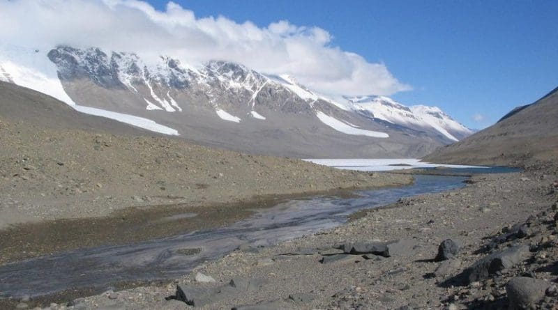A stream in the McMurdo Dry Valleys, Antarctica. Credit University of Colorado Boulder