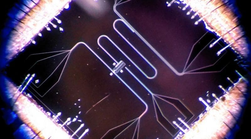 Superconducting circuits comprising a transmon device can be used for quantum state control. Credit Image by Dong Lan and Sorin Paraoanu