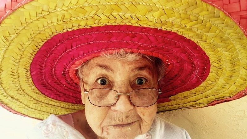 sombrero hat mexico elderly woman