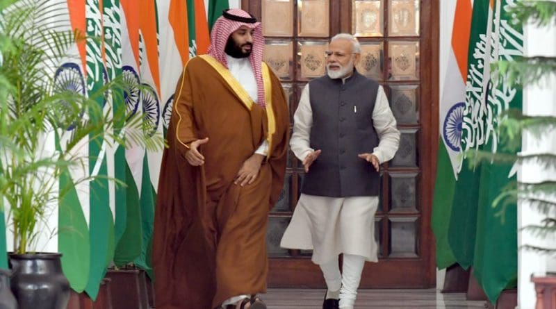 The Prime Minister, Shri Narendra Modi with the Crown Prince, Vice President of the Council of Ministers of Defence of the Kingdom of Saudi Arabia, Prince Mohammed Bin Salman Bin Abdulaziz Al-Saud. Photo Credit: India PM Office