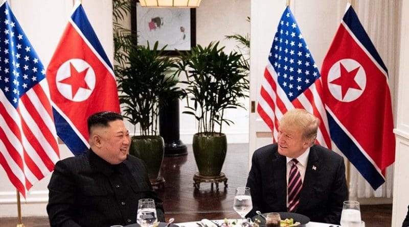 President Donald J. Trump and Kim Jong Un, Chairman of the State Affairs Commission of the Democratic People’s Republic of Korea meet for a social dinner Wednesday, Feb. 27, 2019, at the Sofitel Legend Metropole hotel in Hanoi, for their second summit meeting. (Official White House Photo by Joyce N. Boghosian)