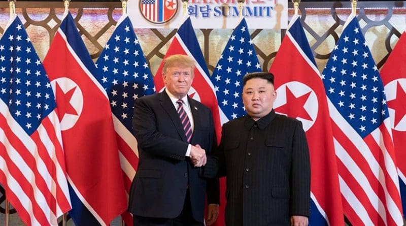 President Donald J. Trump is greeted by Kim Jong Un, Chairman of the State Affairs Commission of the Democratic People’s Republic of Korea Wednesday, Feb. 27, 2019, at the Sofitel Legend Metropole hotel in Hanoi, for their second summit meeting. (Official White House Photo by Shealah Craighead)