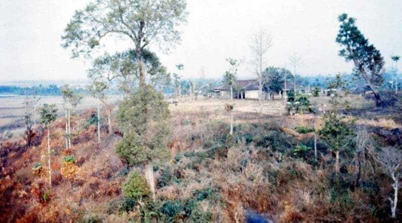 US aircraft sprayed 20 million gallons of herbicides across Vietnam during the Vietnam War. Dioxin, a contaminant in Agent Orange, persists today. Credit Photo by US Army Flight Operations Specialist 4 John Crivello in 1969