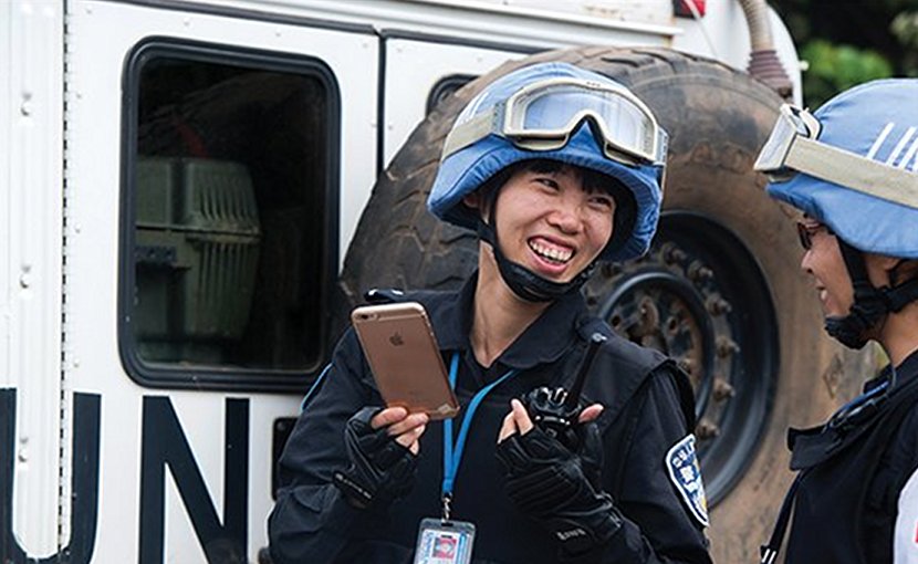 Chinese members of UN Peacekeeping team. Photo Credit: Twitter, UN