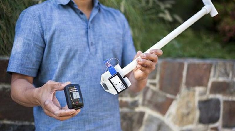 Researchers at Portland State University mounted a temperature sensor and GPS to cars to collect approximately 50,000 temperature readings during one day of an extreme heat event. Credit Courtesy of Institute for Sustainable Solutions
