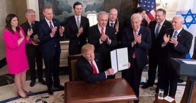 US President Donald Trump recognizes Israel's sovereignty of the Golan Heights in presence of Benjamin Netanyahu and Mike Pence. Photo Credit: White House