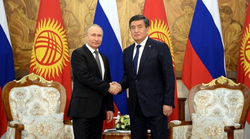 Russia's Vladimir Putin and Kyrgyzstan's Sooronbai Jeenbekov. Photo Credit: Kyrgyzstan Presidency