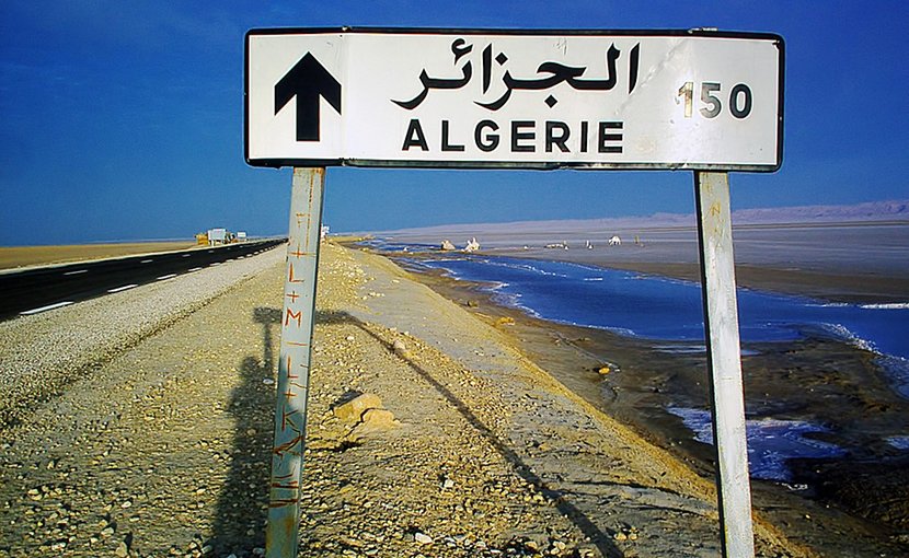 algeria signpost desert highway