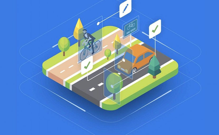 Using processed images, algorithms learn to recognize the real environment for autonomous driving. (Graphics: understand.ai)