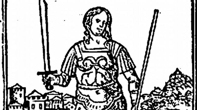 Semiramis, the semi-legendary Mesopotamian queen. Illsutration from an eighteenth century book Semmiramide Regina di Babillone. Credit: Wikipedia Commons