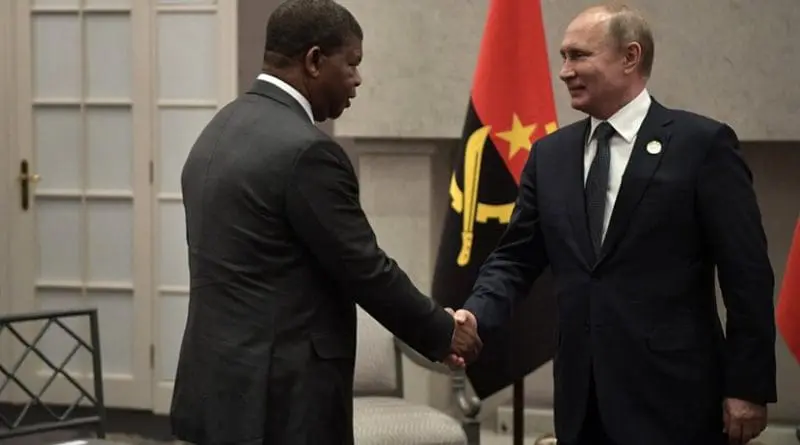 Angola's Joao Manuel Goncalves Lourenco and Russia's Vladimir Putin
