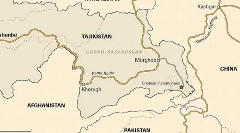 Map – China’s military base on the Chinese-Afghan-Tajik frontier. Credit: Centre for Eastern Studies.